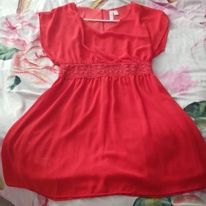 NWOT Flowy red dress